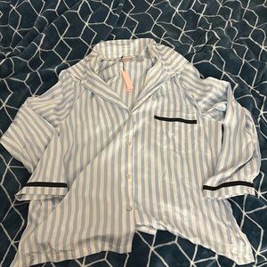 Victoria’s Secret Blue and White striped PJ top